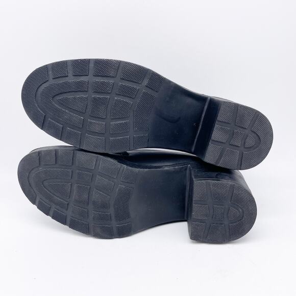 Sandro Moscoloni Woman's Black Leather Block Heel Penny Loafers Size 9M - Picture 7 of 11